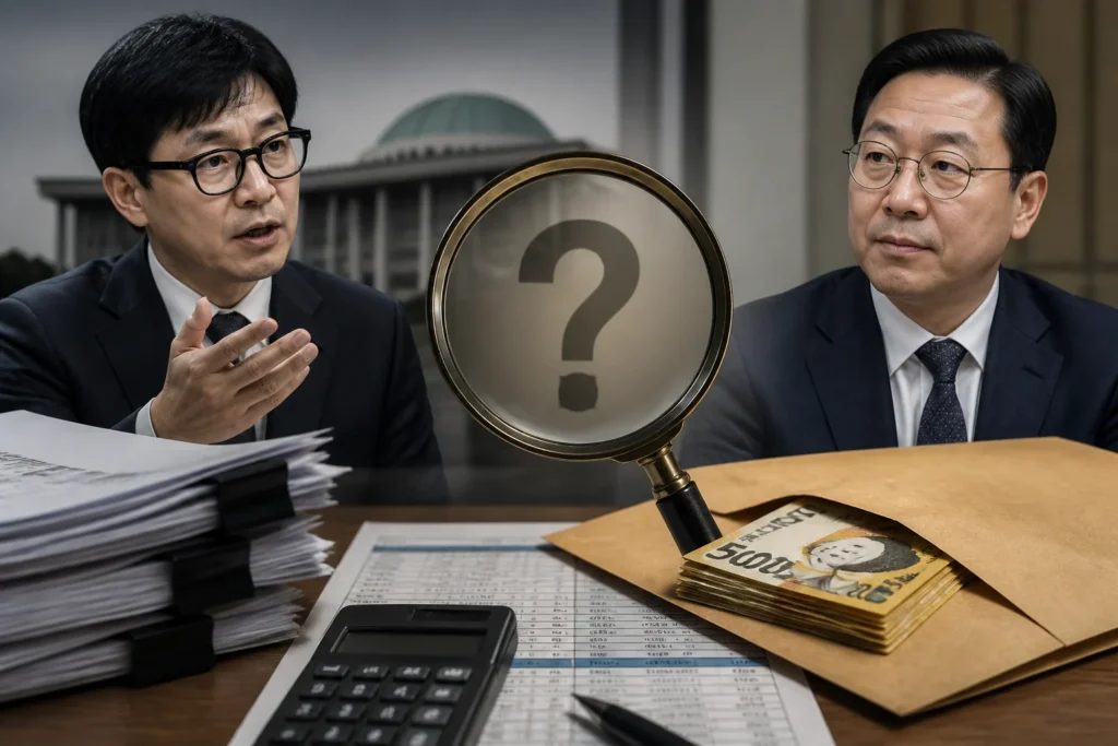 "비자금 페이백 있었느냐" — 한동훈이 김승원 법무부 후보자에게 제기한 의혹과 남은 확인 사항 관련 이미지